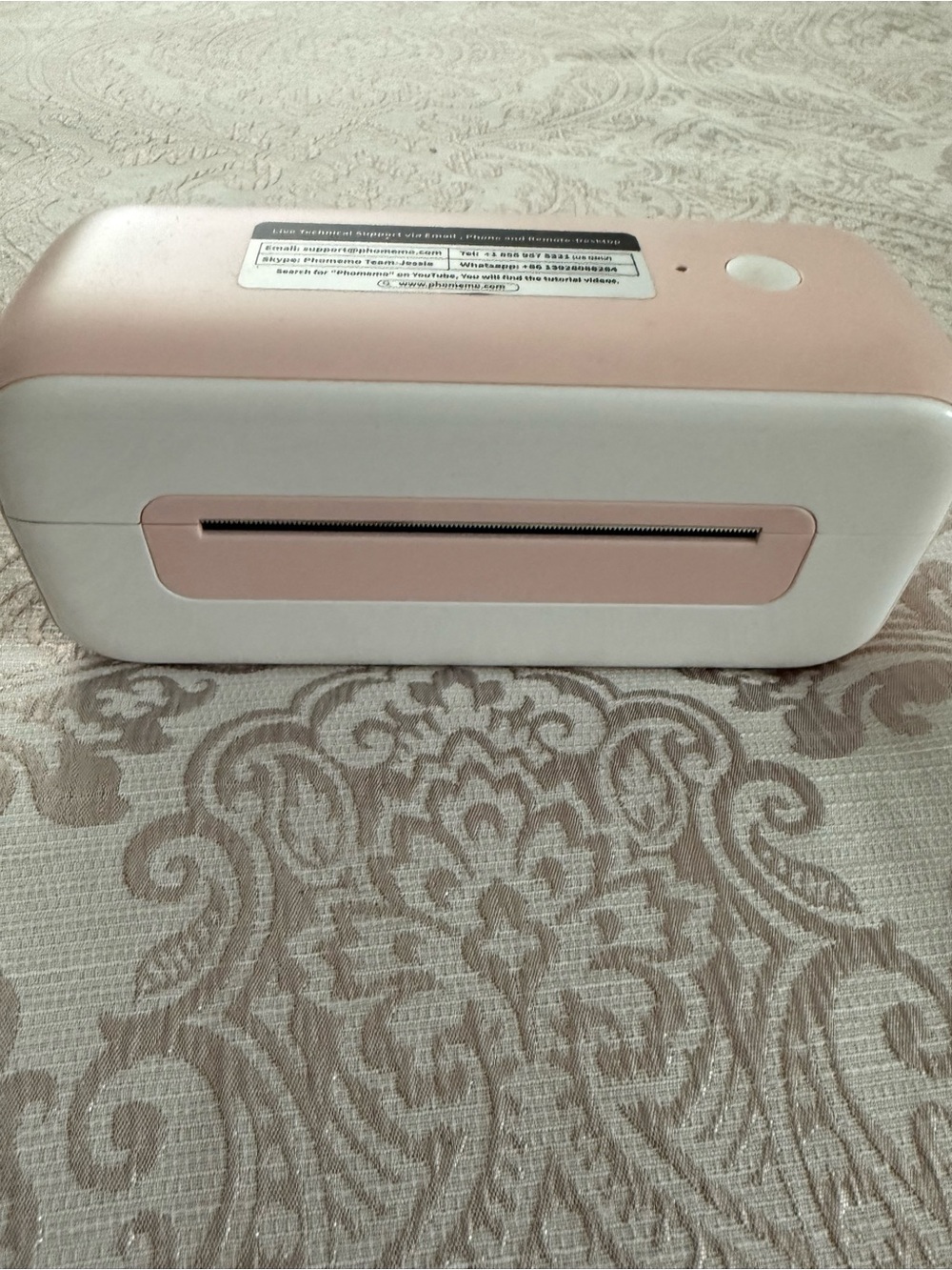 Portable Heat-Activated Label and Sticker Printer - Pink and White